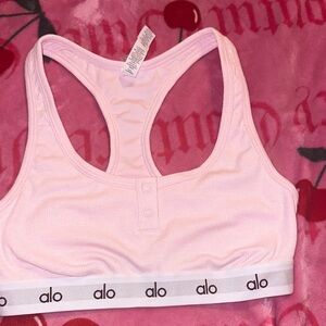 ALO Yoga Light Pink Racerback Sports Bra